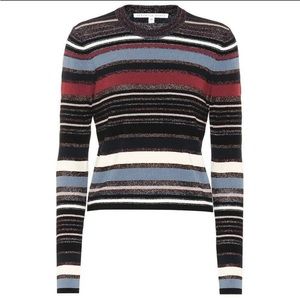 Veronica Beard Palmas Striped Metallic Sweater In Multicoloured, size M